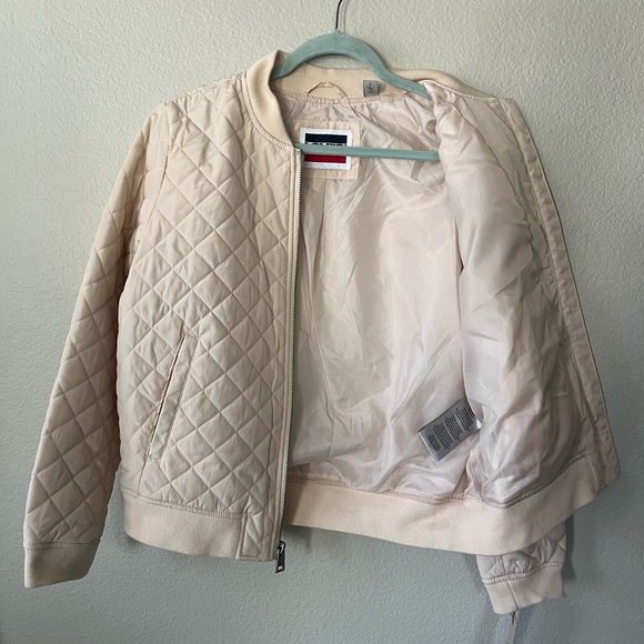 Levi's Diamond Quilted Bomber Jacket in Cream Womens Size L NWT - Picture 5 of 16